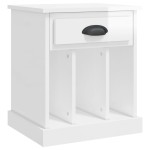 vidaXL Noptiere, alb extralucios, 43x36x50 cm vidaXL Noptiere, alb extralucios, 43x36x50 cm