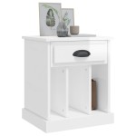 vidaXL Noptiere, alb extralucios, 43x36x50 cm vidaXL Noptiere, alb extralucios, 43x36x50 cm