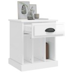 vidaXL Noptiere, alb extralucios, 43x36x50 cm vidaXL Noptiere, alb extralucios, 43x36x50 cm