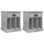 vidaXL Noptiere, 2 buc., gri beton, 43x36x50 cm vidaXL Noptiere, 2 buc., gri beton, 43x36x50 cm