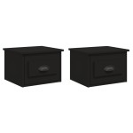 vidaXL Noptiere de perete, 2 buc., negru, 41,5x36x28 cm