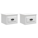 vidaXL Noptiere de perete, 2 buc., alb extralucios, 41,5x36x28 cm