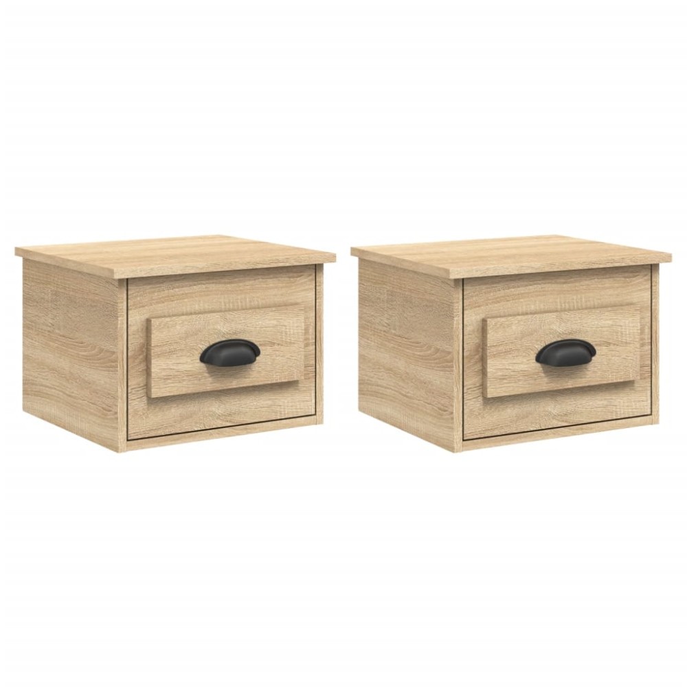 vidaXL Noptiere de perete, 2 buc., stejar sonoma, 41,5x36x28 cm