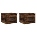 vidaXL Noptiere de perete, 2 buc., stejar fumuriu, 41,5x36x28 cm
