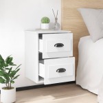 vidaXL Noptiere de perete, 2 buc., alb, 41,5x36x53cm