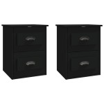 vidaXL Noptiere de perete, 2 buc., negru, 41,5x36x53cm