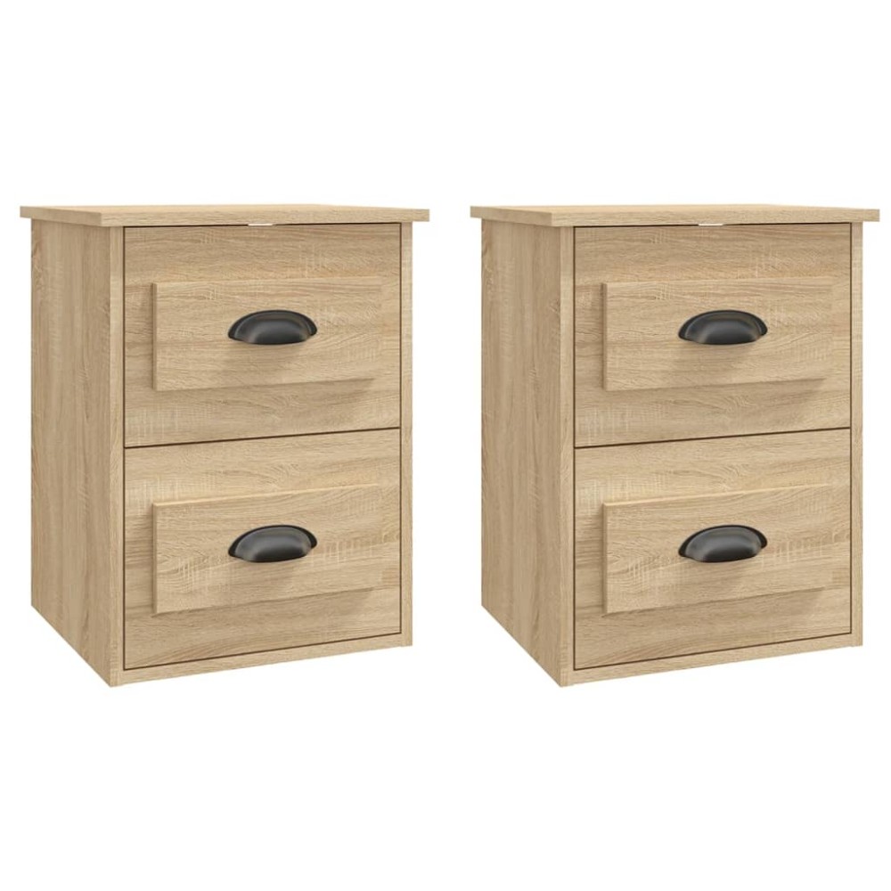 vidaXL Noptiere de perete, 2 buc., stejar sonoma, 41,5x36x53cm