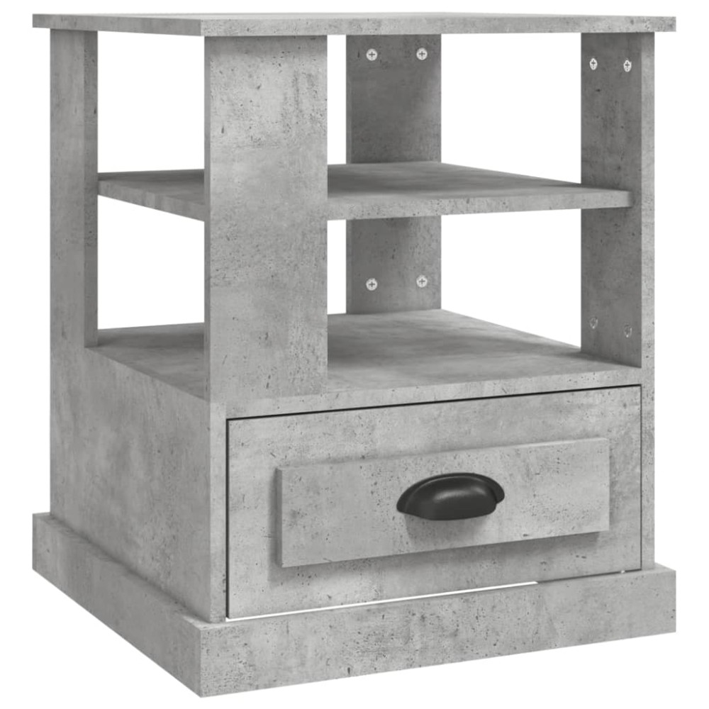vidaXL Masă laterală, gri beton, 50x50x60 cm, lemn prelucrat