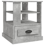 vidaXL Masă laterală, gri beton, 50x50x60 cm, lemn prelucrat vidaXL Masă laterală, gri beton, 50x50x60 cm, lemn prelucrat