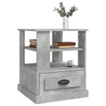vidaXL Masă laterală, gri beton, 50x50x60 cm, lemn prelucrat vidaXL Masă laterală, gri beton, 50x50x60 cm, lemn prelucrat