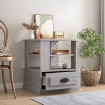 vidaXL Măsuță laterală, sonoma gri, 50x50x60 cm, lemn prelucrat