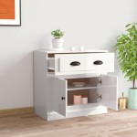 vidaXL Servantă, alb extralucios, 70x35,5x67,5 cm, lemn prelucrat