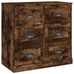 vidaXL Servantă, stejar afumat, 70x35,5x67,5 cm, lemn prelucrat