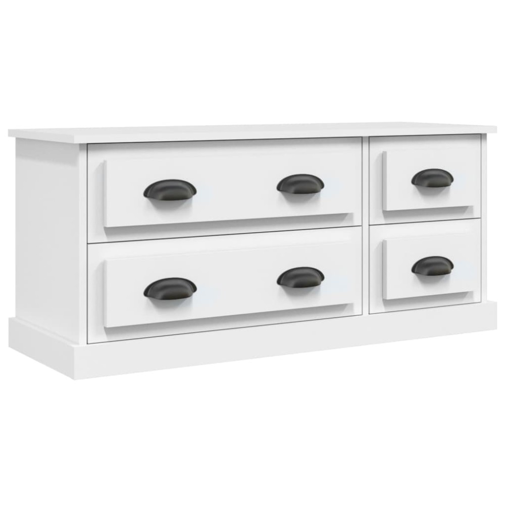 vidaXL Comodă TV, alb, 100x35,5x45 cm, lemn prelucrat