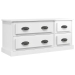 vidaXL Comodă TV, alb extralucios, 100x35,5x45 cm, lemn prelucrat