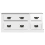 vidaXL Comodă TV, alb extralucios, 100x35,5x45 cm, lemn prelucrat