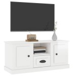 vidaXL Comodă TV, alb extralucios, 100x35,5x45 cm, lemn prelucrat