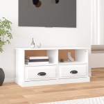 vidaXL Comodă TV, alb extralucios, 93x35,5x45 cm, lemn prelucrat vidaXL Comodă TV, alb extralucios, 93x35,5x45 cm, lemn prelucrat