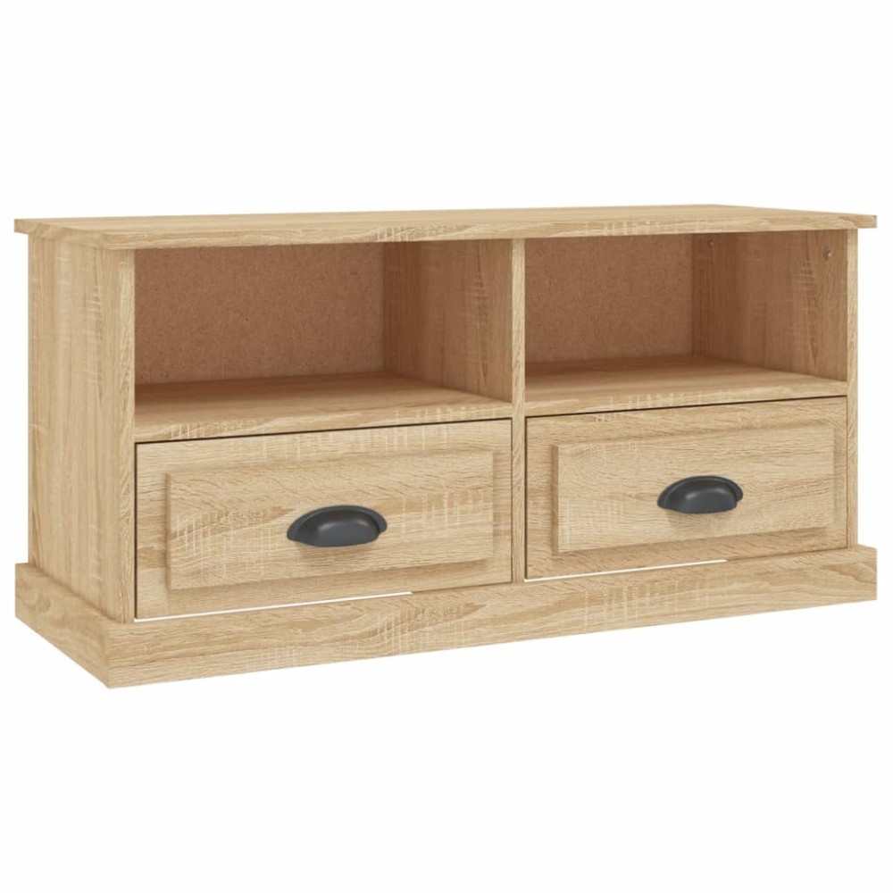 vidaXL Comodă TV, stejar sonoma, 93x35,5x45 cm, lemn prelucrat