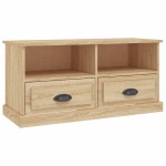 vidaXL Comodă TV, stejar sonoma, 93x35,5x45 cm, lemn prelucrat