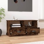 vidaXL Comodă TV, stejar fumuriu, 93x35,5x45 cm, lemn prelucrat