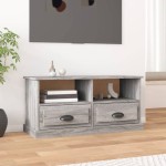 vidaXL Comodă TV, gri sonoma, 93x35,5x45 cm, lemn prelucrat vidaXL Comodă TV, gri sonoma, 93x35,5x45 cm, lemn prelucrat