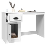 vidaXL Birou cu sertar, alb, 115x50x75 cm, lemn prelucrat vidaXL Birou cu sertar, alb, 115x50x75 cm, lemn prelucrat