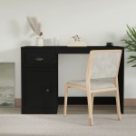 vidaXL Birou cu sertar, negru, 115x50x75 cm, lemn prelucrat vidaXL Birou cu sertar, negru, 115x50x75 cm, lemn prelucrat