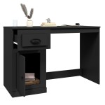 vidaXL Birou cu sertar, negru, 115x50x75 cm, lemn prelucrat vidaXL Birou cu sertar, negru, 115x50x75 cm, lemn prelucrat