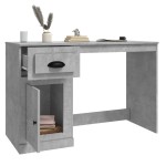 vidaXL Birou cu sertar, gri beton, 115x50x75 cm, lemn prelucrat vidaXL Birou cu sertar, gri beton, 115x50x75 cm, lemn prelucrat