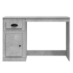 vidaXL Birou cu sertar, gri beton, 115x50x75 cm, lemn prelucrat vidaXL Birou cu sertar, gri beton, 115x50x75 cm, lemn prelucrat