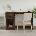 vidaXL Birou cu sertar, stejar fumuriu, 115x50x75 cm, lemn prelucrat vidaXL Birou cu sertar, stejar fumuriu, 115x50x75 cm, lemn prelucrat