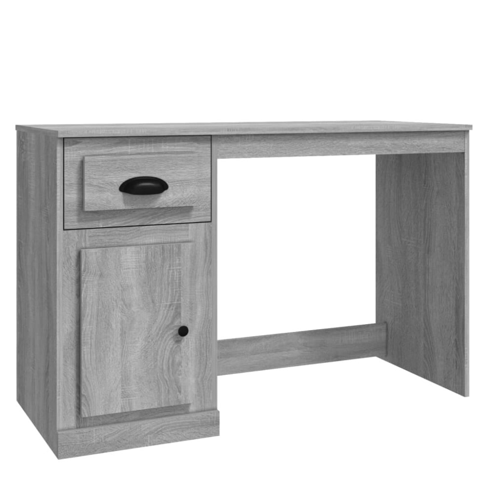 vidaXL Birou cu sertar, gri sonoma, 115x50x75 cm, lemn prelucrat