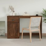vidaXL Birou cu sertare, stejar maro, 115x50x75 cm, lemn prelucrat vidaXL Birou cu sertare, stejar maro, 115x50x75 cm, lemn prelucrat