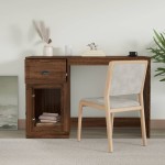 vidaXL Birou cu sertare, stejar maro, 115x50x75 cm, lemn prelucrat vidaXL Birou cu sertare, stejar maro, 115x50x75 cm, lemn prelucrat