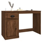 vidaXL Birou cu sertare, stejar maro, 115x50x75 cm, lemn prelucrat vidaXL Birou cu sertare, stejar maro, 115x50x75 cm, lemn prelucrat