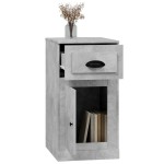 vidaXL Dulap lateral cu sertar, gri beton, 40x50x75 cm lemn prelucrat