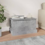 vidaXL Cutie de depozitare, gri beton, 50x30x28 cm, lemn prelucrat vidaXL Cutie de depozitare, gri beton, 50x30x28 cm, lemn prelucrat
