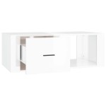 vidaXL Măsuță de cafea, alb extralucios, 100x50,5x35 cm, lemn compozit vidaXL Măsuță de cafea, alb extralucios, 100x50,5x35 cm, lemn compozit