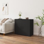 vidaXL Dulap, negru, 80x33x70 cm, lemn prelucrat