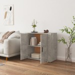 vidaXL Dulap, gri beton, 80x33x70 cm, lemn prelucrat