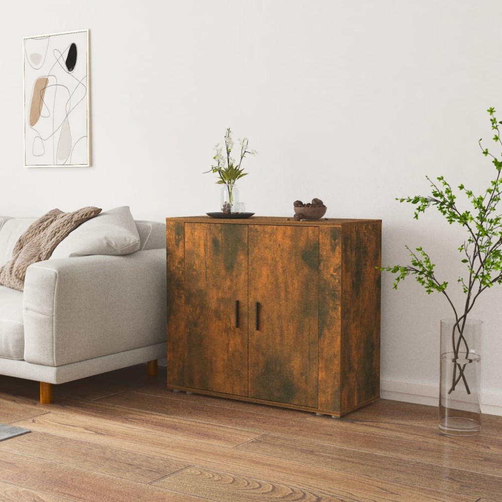 vidaXL Dulap, stejar fumuriu, 80x33x70 cm, lemn compozit