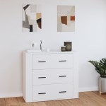 vidaXL Dulap, alb, 80x33x70 cm, lemn prelucrat