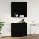 vidaXL Dulap de perete, negru, 80x33x80 cm, lemn prelucrat vidaXL Dulap de perete, negru, 80x33x80 cm, lemn prelucrat