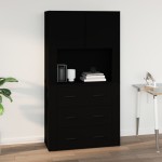 vidaXL Dulap de perete, negru, 80x33x80 cm, lemn prelucrat vidaXL Dulap de perete, negru, 80x33x80 cm, lemn prelucrat