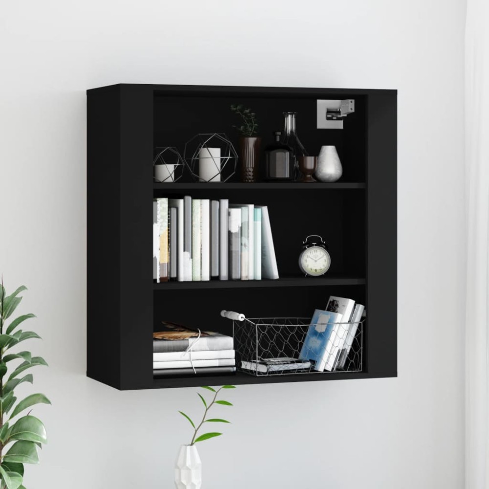 vidaXL Dulap de perete, negru, 80x33x80 cm, lemn prelucrat