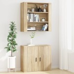 vidaXL Dulap de perete, stejar sonoma, 80x33x80 cm, lemn prelucrat