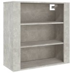 vidaXL Dulap de perete, gri beton, 80x33x80 cm, lemn prelucrat vidaXL Dulap de perete, gri beton, 80x33x80 cm, lemn prelucrat