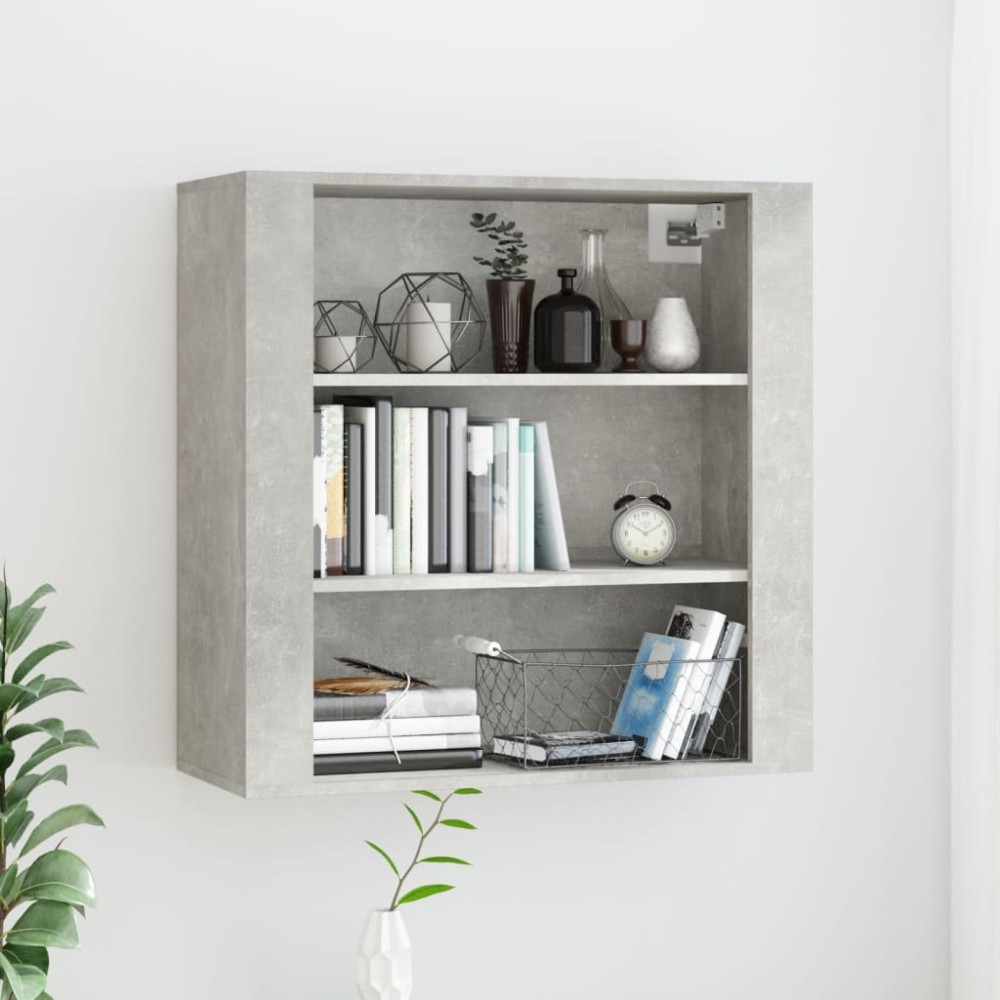 vidaXL Dulap de perete, gri beton, 80x33x80 cm, lemn prelucrat