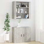 vidaXL Dulap de perete, gri beton, 80x33x80 cm, lemn prelucrat vidaXL Dulap de perete, gri beton, 80x33x80 cm, lemn prelucrat